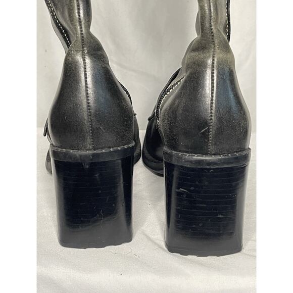 Indigo By Clark’s Leather Boots Women’s Size 6.5 Black Buckle Side Zip Heel Soft - Picture 4 of 16